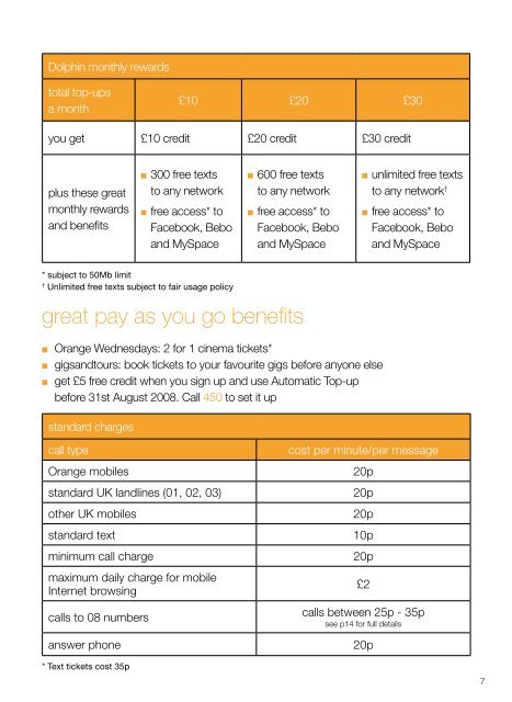 price guide - Orange