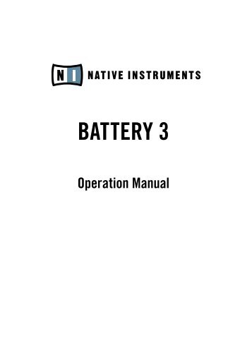 BATTERY 3 - Native Instruments