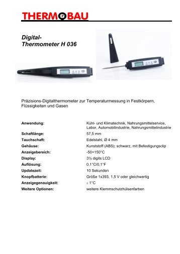 Digital- Thermometer H 036 - Thermobau Wirthwein