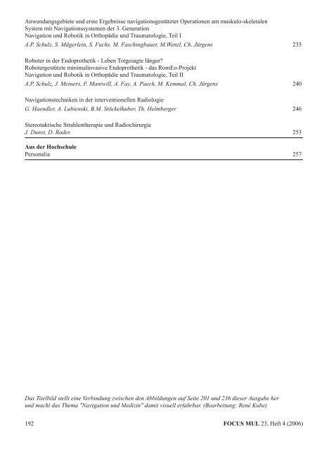 Thema "Navigation und Medizin" - Universität zu Lübeck