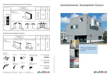 Sockelelemente, Sockelplatten Ecomur - Stahlton Bauteile