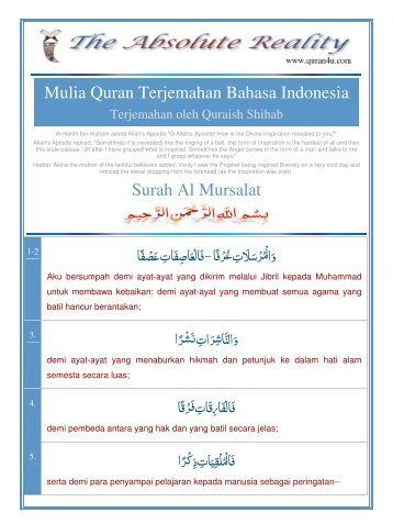 Mulia Quran Terjemahan Bahasa Indonesia Surah Al Mursalat