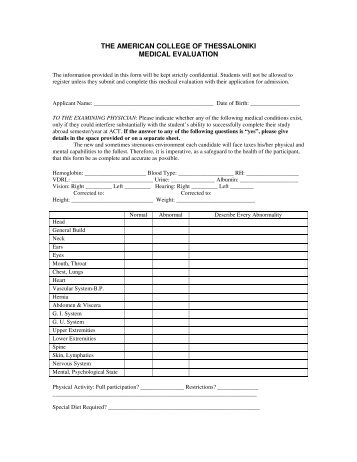 Medical Evaluation Form, signed by your physician (PDF)