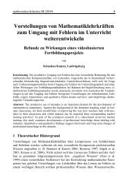 Vorstellungen von Mathematiklehrkräften zum Umgang mit Fehlern ...