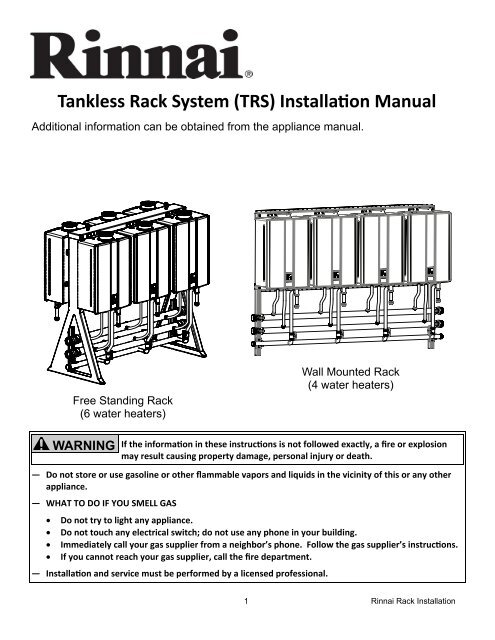 Tankless Rack System - Rinnai