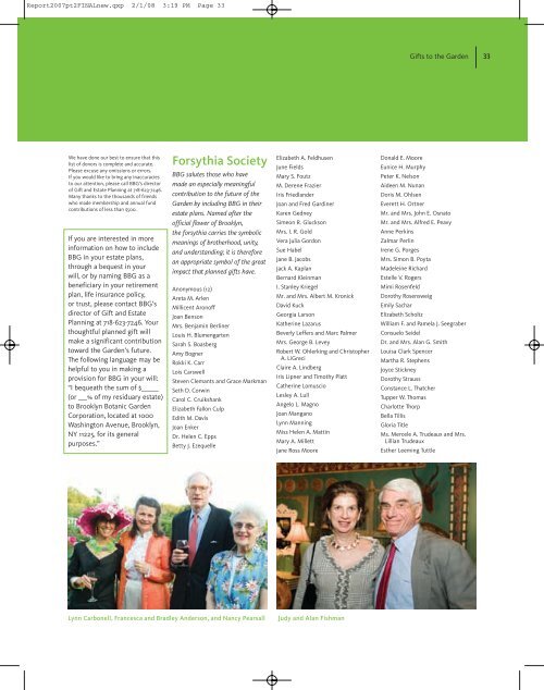 Annual Report 2007 - Brooklyn Botanic Garden