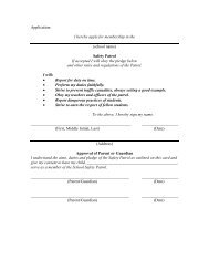 AAA School Safety Patrol Parent Consent Form / Pledge Card