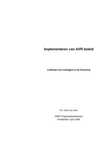 Implementeren van AVR beleid - a+o-vvt