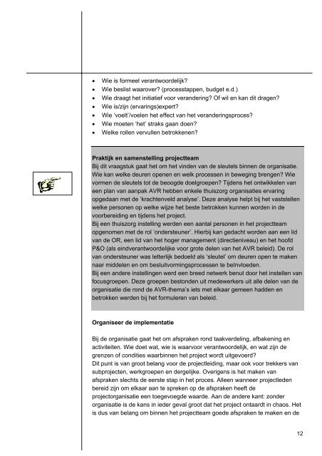 Implementeren van AVR beleid - a+o-vvt