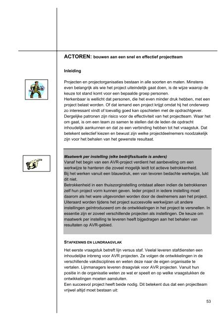 Implementeren van AVR beleid - a+o-vvt