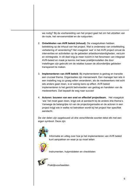 Implementeren van AVR beleid - a+o-vvt