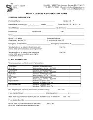 MUSIC CLASSES REGISTRATION FORM - Mohamed Assani