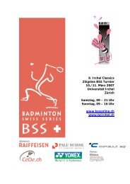 Turnierheft - Badminton Swiss Series