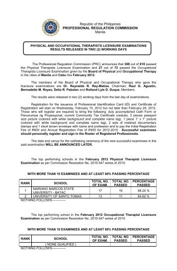 Republic of the Philippines PROFESSIONAL REGULATION ...