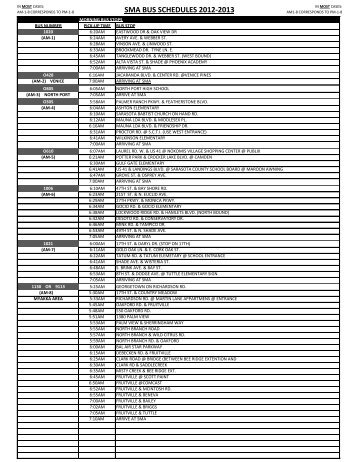 SMA BUS SCHEDULES 2012-2013 - Sarasota Military Academy