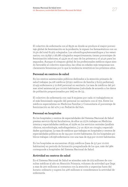 Documento "Sistema Nacional de Salud. EspaÃ±a 2010" - El MÃ©dico ...