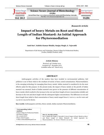 Sen et al., SSJBt Vol 2 Iss 2 (2013).pdf - Science Secure Journals