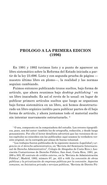 PROLOGO A LA PRIMERA EDICION (1996) - Agustín Gordillo