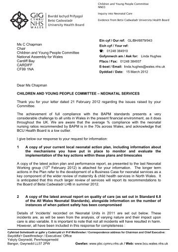 Consultation Response 03. Betsi Cadwaladr University Health ...