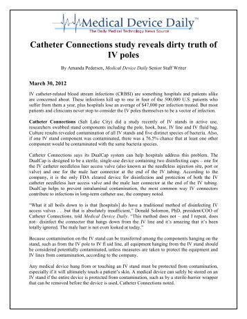 Catheter Connections study reveals dirty truth of IV poles - HB