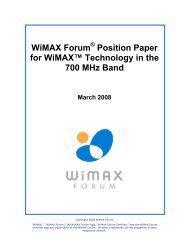 WiMAX Forum Position Paper for WiMAXâ¢ Technology in the 700 MHz Band