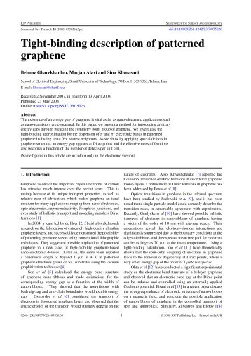Tight-binding description of patterned graphene