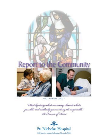 Report to the Community - St. Nicholas Hospital