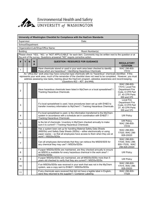 compliance checklist is also available here (pdf) - Environmental ...