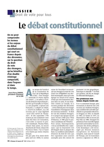 Le dÃ©bat constitutionnel en France - Ligue des droits de l'Homme