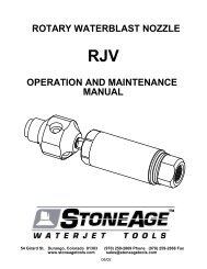 RJV Nozzles - StoneAge Inc