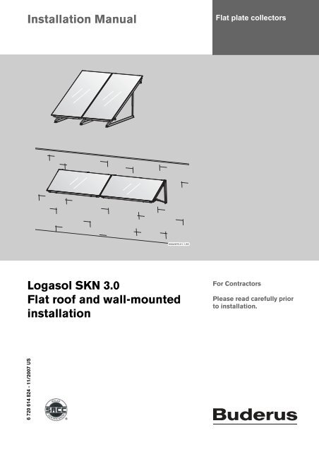 Installation Manual Logasol Skn 3 0 Flat Roof And Wall Buderus