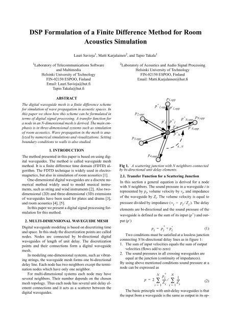 DSP Formulation of a Finite Difference Method for Room Acoustics ...