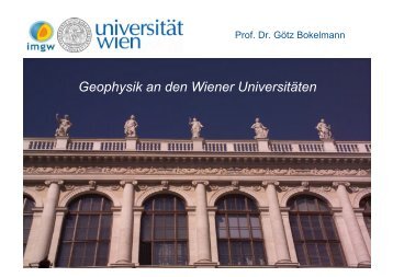 Geophysik an den Wiener UniversitÃ¤ten - Institut fÃ¼r Meteorologie ...