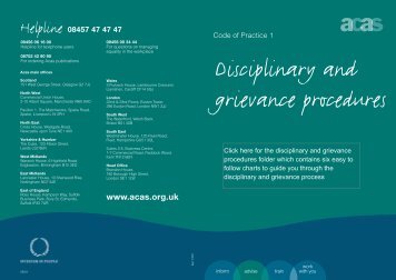 Disciplinary & Grievance Procedures - Acas
