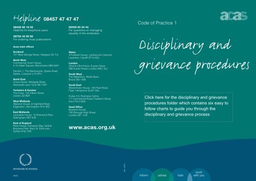 Disciplinary Grievance Procedures Acas