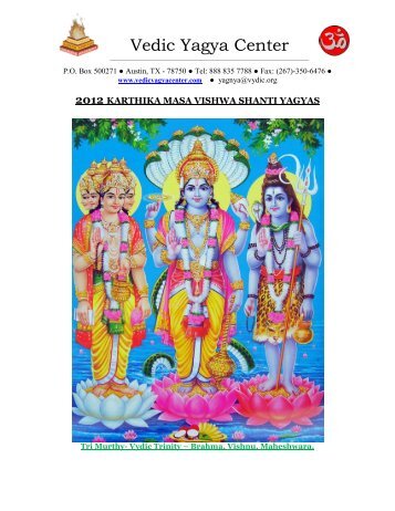 Kartika Masam 2012 Flyer - Vedicyagyacenter.com