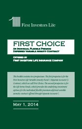 LIFE SERIES FUND - First Investors
