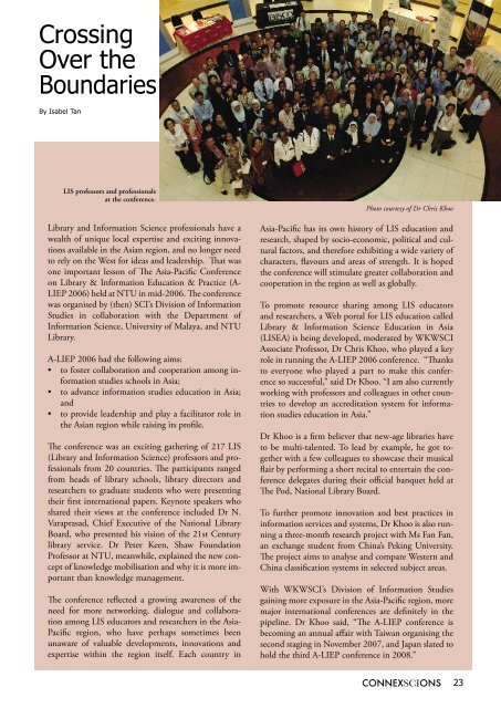 Connexscions Volume III Issue 02 Jan - May 2007 - WKWSCI Home