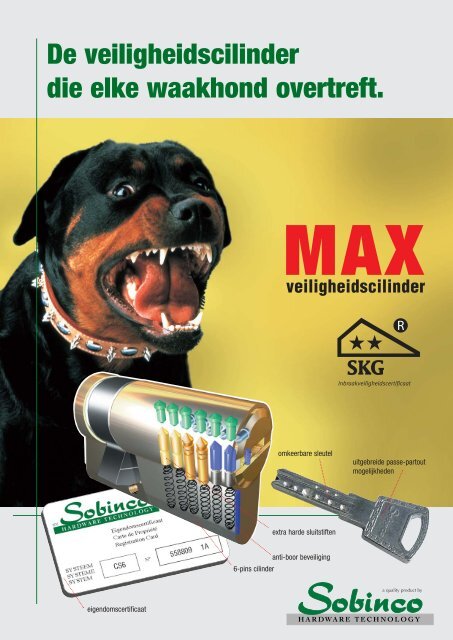 veiligheidscilinder MAX - Sobinco