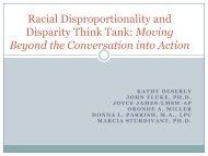 Racial Disproportionality and Disparity Think Tank ... - Pal-Tech