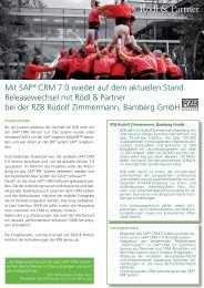 Fallstudie SAPÂ® CRM 7.0 - RÃ¶dl & Partner