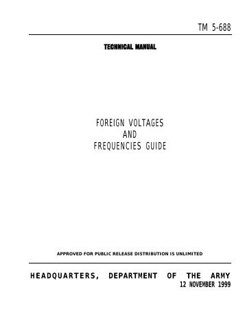 tm 5-688 foreign voltages and frequencies guide - Army Electronic ...