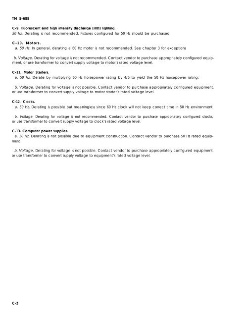 tm 5-688 foreign voltages and frequencies guide - Army Electronic ...