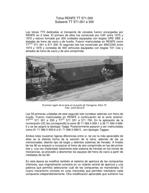Tolva RENFE TT 571.000 Subserie TT 571.001 a 300