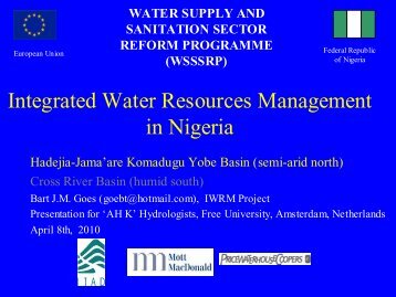 Integrated Water Resources Management in Nigeria ... - Hydrology.nl