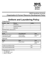 Uniform and Laundering Policy - NHS Ayrshire and Arran.