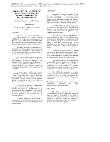 aplicaciÃ³n de las tecnicas de teledeteccion a la gestion integral de ...
