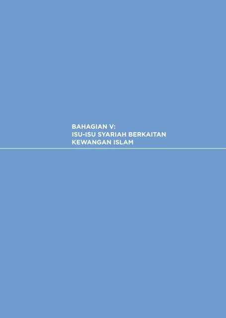 BAHAGIAN V ISUISU SYARIAH BERKAITAN KEWANGAN ISLAM