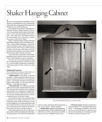 Shaker Hanging Cabinet - Popular Woodworking Magazine