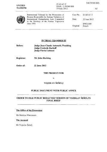 Final Brief - ICTY